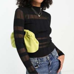 ASOS Sheer Panel Long Sleeve Top